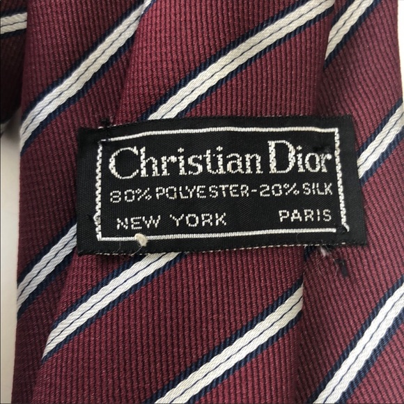 🌻 Christian Dior Striped Silk Blend Tie - Picture 8 of 11